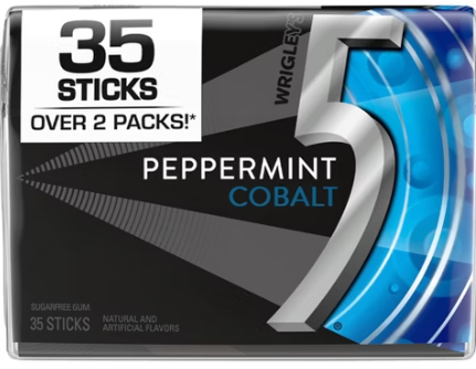 Wrigley's 5 Gum Spearmint Rain Sugar-Free Gum  five  (35 ct., 6 pk.)