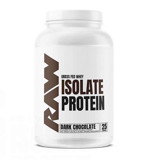 RAW 25g Grass Fed Whey Isolate Protein Powder, Dark Chocolate (1.97 lbs.)