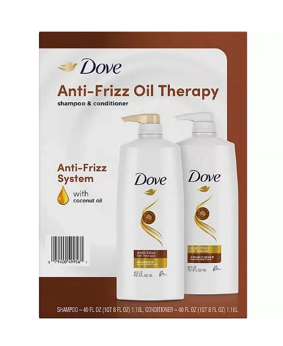 Dove Anti-Frizz Oil Therapy Shampoo & Conditioner (40 fl. oz., 2 pk.)