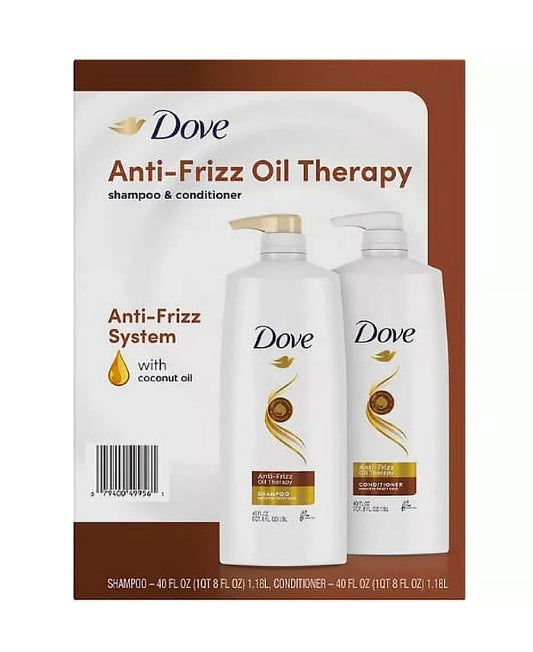 Dove Anti-Frizz Oil Therapy Shampoo & Conditioner (40 fl. oz., 2 pk.)