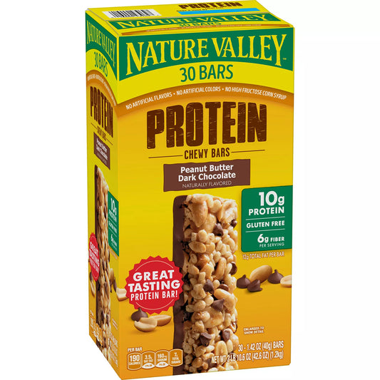 Nature Valley Peanut Butter Dark Chocolate Protein Chewy Bars (30 ct.)