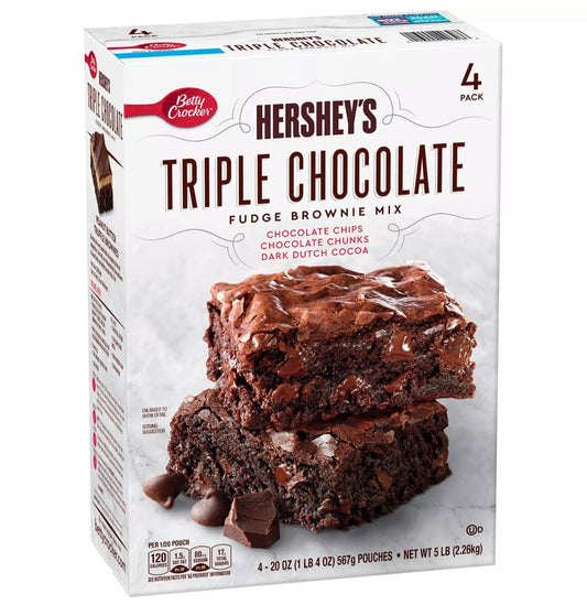 Betty Crocker Hershey’s Fudge Brownie Mix, Triple Chocolate (20 oz., 4 pk.)