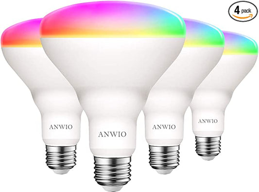 ANWIO Bombilla inteligente Alexa 4 pack