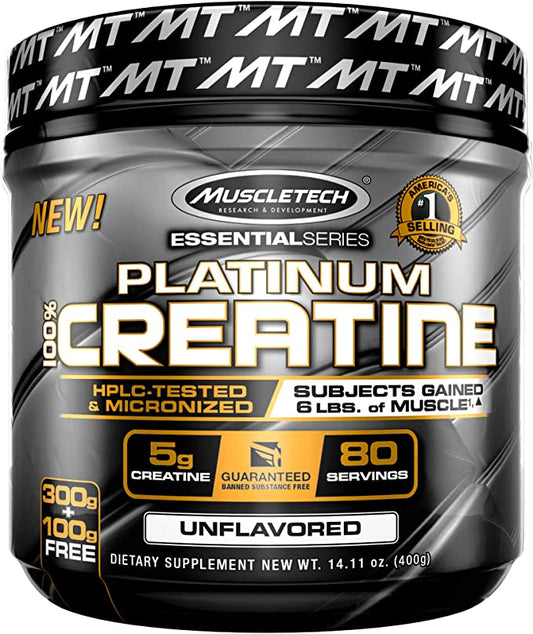 MuscleTech Platinum - Polvo de monohidrato de creatina