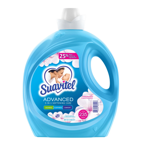 Suavitel Advanced, Field Flowers Liquid Fabric Softener, Blue (160 oz., 235 loads)