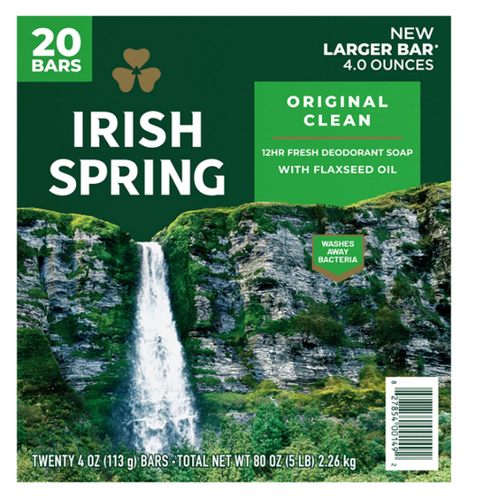 Irish Spring Bar Soap, Original Clean (4 oz., 20 ct.)